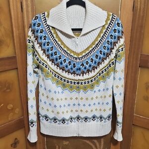 Vintage 90's/Y2K Nordic Fair Isle Knit Sweater Cardigan